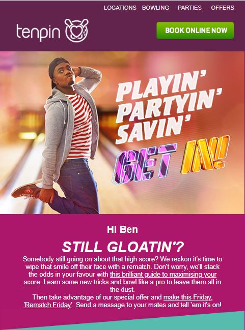 Marketing automation for Tenpin email image