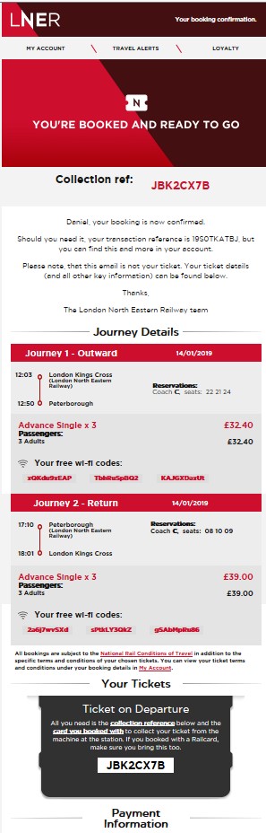 Customer Journey LNER booked image