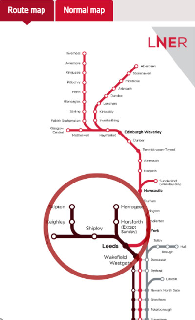 Customer Journey LNER map image