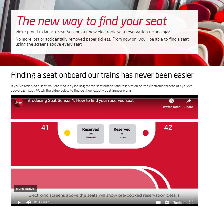 Customer Journey LNER seat image