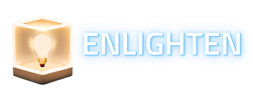 Enlighten glowing cube logo