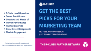 Title text: Get the best picks for your marketing team. Subheading: No fees, no commission. Just top recommendations.
