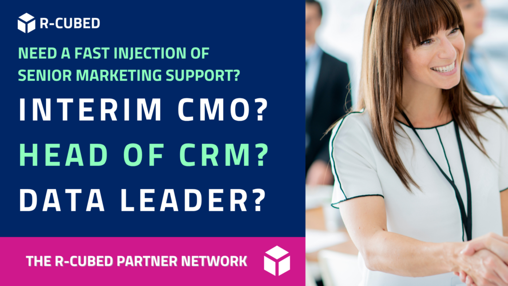 Title text: Need a fast injection of senior marketing support?
Large questions: Interim CMO? Head of CRM? Data leader?